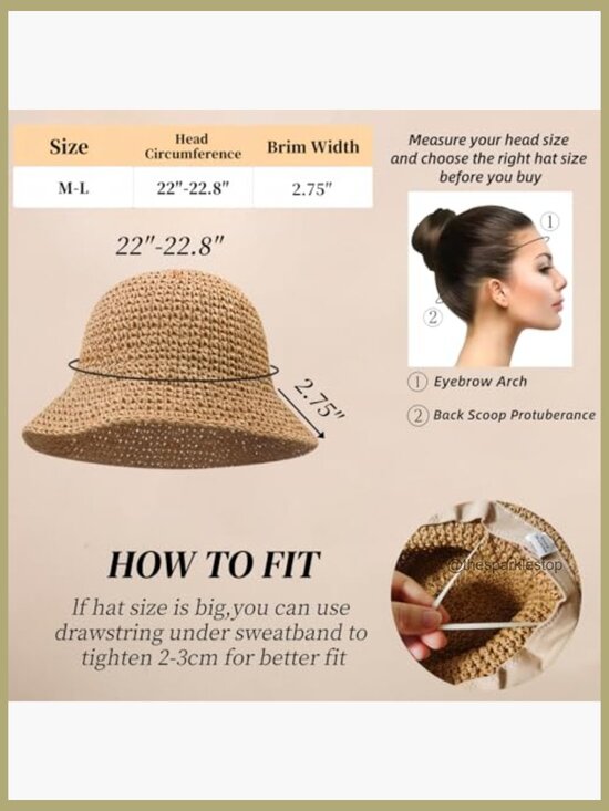 Floppy Foldable Straw Sun Hat Wide Brim Beach Travel main image 4